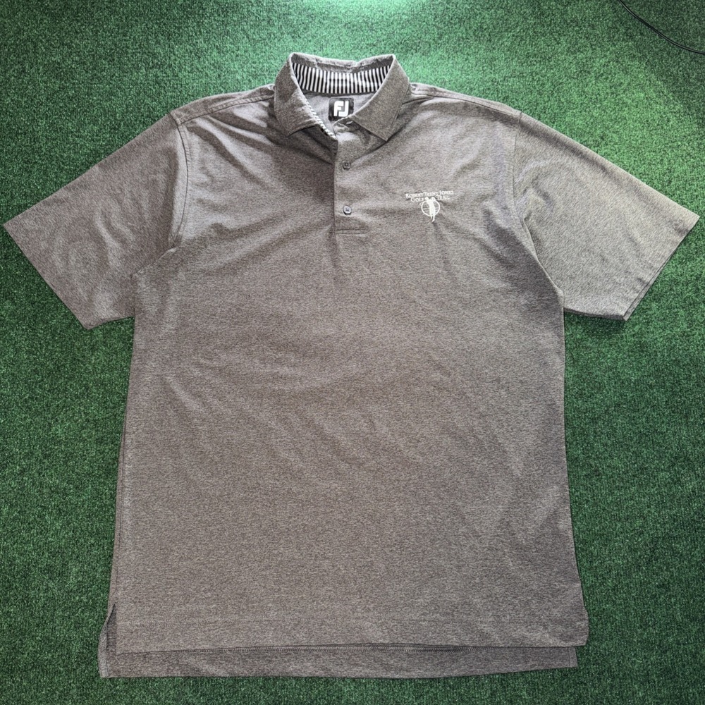Footjoy Golf Polo Men's Large Robert Trent Jones Golf Trail Gray Polo Shirt
